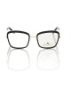 Square Eyeglasses With Black And Gold Pattern.