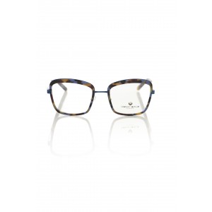 Square Eyeglasses. Frame With Blue Havana Pattern.