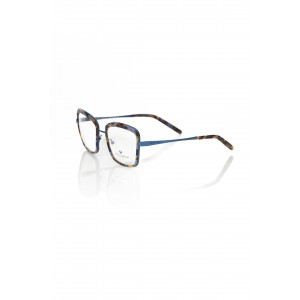 Square Eyeglasses. Frame With Blue Havana Pattern.