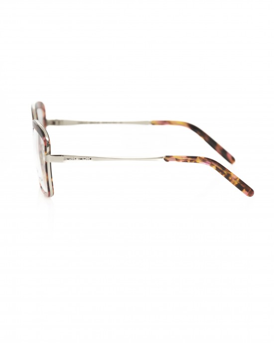 Square Eyeglasses. Frame With Red Havana Pattern.