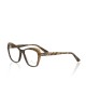 Cat Eye Model Eyeglasses. Frame With Cream-colored Havana Pattern. Auctions With Glitters.