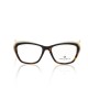 Cat Eye Model Eyeglasses. Frame With Turtle Pattern. Cream Color Profile And Temples.