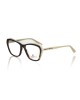 Cat Eye Model Eyeglasses. Frame With Turtle Pattern. Cream Color Profile And Temples.