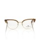 Clubmaster Model Eyeglasses. Brown Profile And Temples With Glitters.