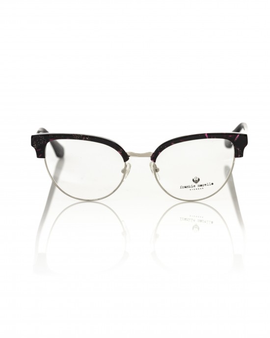 Clubmaster Model Eyeglasses. Glitter Bordeaux Profile And Temples.