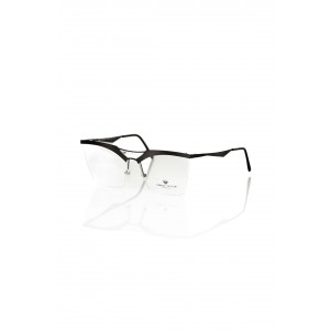 Clubmaster Model Eyeglasses. Profile And Temples In Glitter Black Metal.