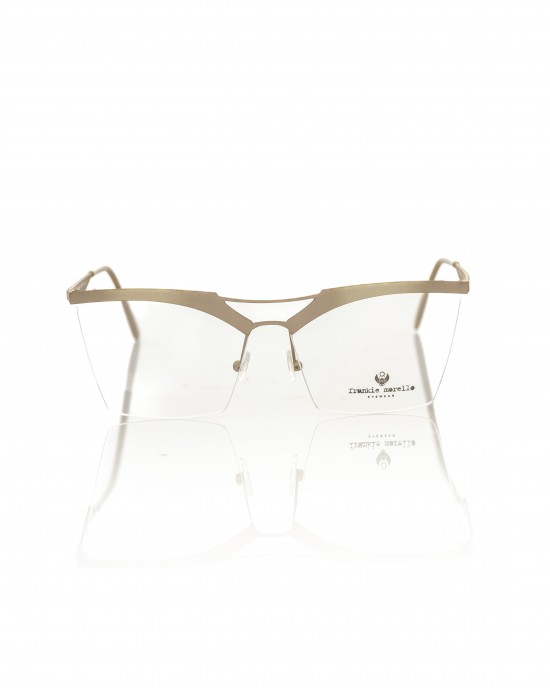 Clubmaster Model Eyeglasses. Profile And Temples In Glitter Brown Metal.