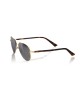 Aviator Model Eyeglasses. Metal Profile In Gold Color And Havana Rod. Smoked Lens.