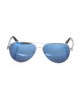 Sunglasses Model Aviator. Metal Profile And Black Rod. Blue Mirror Lens.