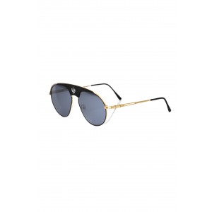 Sunglasses Shield Model. Metal Profile And Black Central Rod. Smoke Gray Lens.