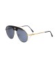 Sunglasses Shield Model. Metal Profile And Black Central Rod. Smoke Gray Lens.