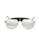 Sunglasses Shield Model. Metal Profile And Black Central Rod. Smoke Gray Lens.