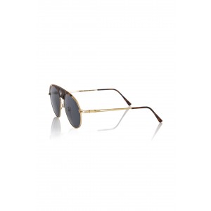 Sunglasses Shield Model. Metal Profile And Central Rod Havana. Black Smoked Lens.