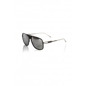Sunglasses Shield Model. Black Profile And Metal Temples. Gray Gradient Lens.