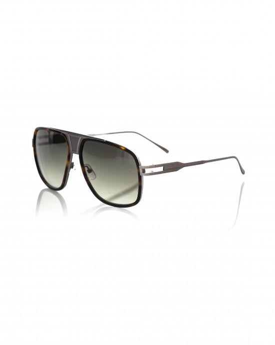 Sunglasses Shield Model. Havana Profile With Central Metal Rod And Metal Rods. Gray Gradient Lens.