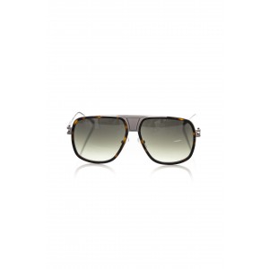Sunglasses Shield Model. Havana Profile With Central Metal Rod And Metal Rods. Gray Gradient Lens.