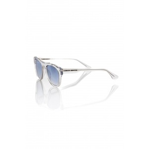 Wayfarer Model Sunglasses. Transparent Profile And Shaded Blue Lens.