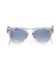 Wayfarer Model Sunglasses. Transparent Profile And Shaded Blue Lens.