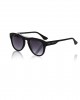 Wayfarer Model Sunglasses. Black Frame With Tone On Tone Geometric Pattern. Black Shaded Lens.