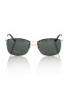 Clubmaster Model Sunglasses. Gold Metal Frame And Sticks. Black Lens.