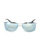 Clubmaster Model Sunglasses. Metal Mounting And Sticks. Blue Mirror Lens.