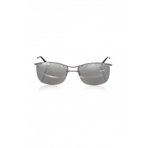 Clubmaster Model Sunglasses. Metal Mounting And Sticks. Gray Mirror Lens.