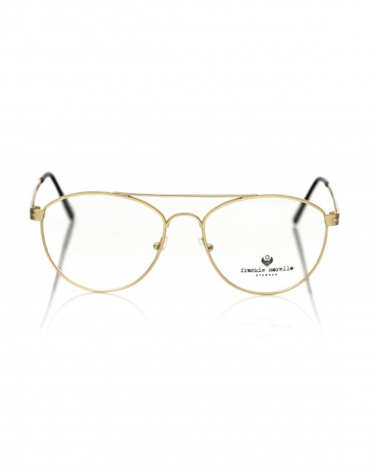 Aviator Model Eyeglasses. Metal Frame. Matt Gold Rod.