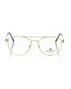 Aviator Model Eyeglasses. Metal Frame. Matt Gold Rod.