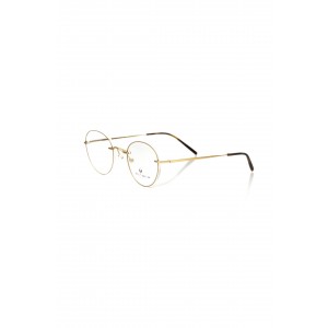 Round Eyeglasses. Matt Gold Metal Frame.