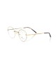 Round Eyeglasses. Matt Gold Metal Frame.