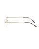 Round Eyeglasses. Matt Gold Metal Frame.