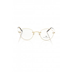 Round Eyeglasses. Matt Gold Metal Frame.