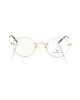 Round Eyeglasses. Matt Gold Metal Frame.