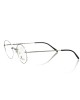 Round Eyeglasses. Silver Colored Metal Frame.