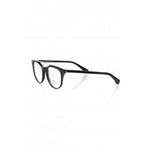 Wayfarer Model Eyeglasses With Central Template. Black Frame With Geometric Pattern. Black Auctions.