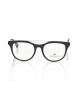 Wayfarer Model Eyeglasses With Central Template. Night Blue Frame With Geometric Pattern. Colored Auctions.