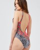 Body Swimsuit. Print With 3 Different Patterns. Wide Front And Back Neckline.