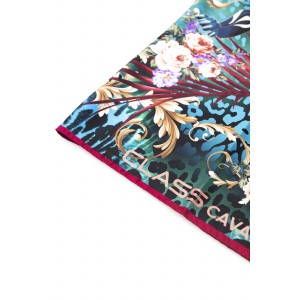 Foulard Logo With Floral Fantasy And Multicolor! Dimensions: 90x 90