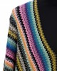 Fringed Poncho With A Geometric Fantasy And Multicolor! Dimensions: 100 Cm X 45 Cm + Fringes