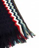 Fringed Scarf With A Geometric Fantasy And Multicolor! Dimensions: 180 Cm X 36 Cm + Fringes
