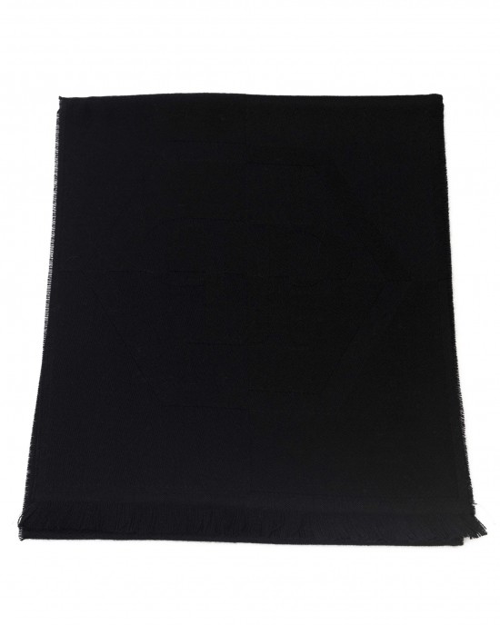 Scarf With Logo. Fringed Hems. Dimensions: 38 Cm X 180 Cm