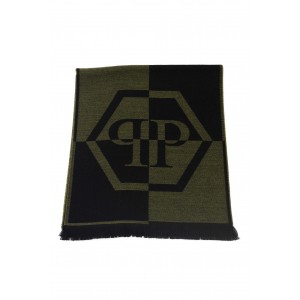 Scarf With Logo. Fringed Hems. Dimensions: 38 Cm X 180 Cm