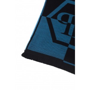 Scarf With Logo. Fringed Hems. Dimensions: 38 Cm X 180 Cm