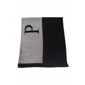 Scarf With Logo. Fringed Hems. Dimensions: 38 Cm X 180 Cm