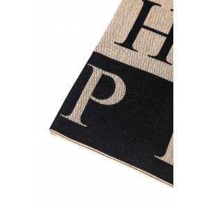 Scarf With Logo. Fringed Hems. Dimensions: 38 Cm X 180 Cm