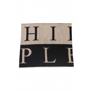 Scarf With Logo. Fringed Hems. Dimensions: 38 Cm X 180 Cm