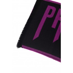 Scarf With Logo. Fringed Hems. Dimensions: 38 Cm X 180 Cm