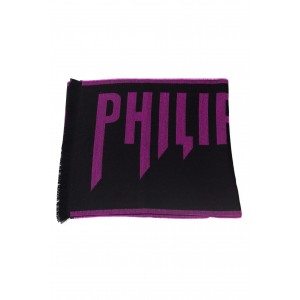 Scarf With Logo. Fringed Hems. Dimensions: 38 Cm X 180 Cm