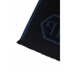 Scarf With Logo. Fringed Hems. Dimensions: 38 Cm X 180 Cm