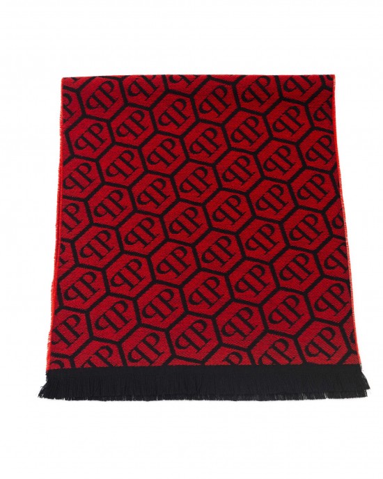 Scarf Monogram. Fringed Hems. Dimensions: 38 Cm X 180 Cm